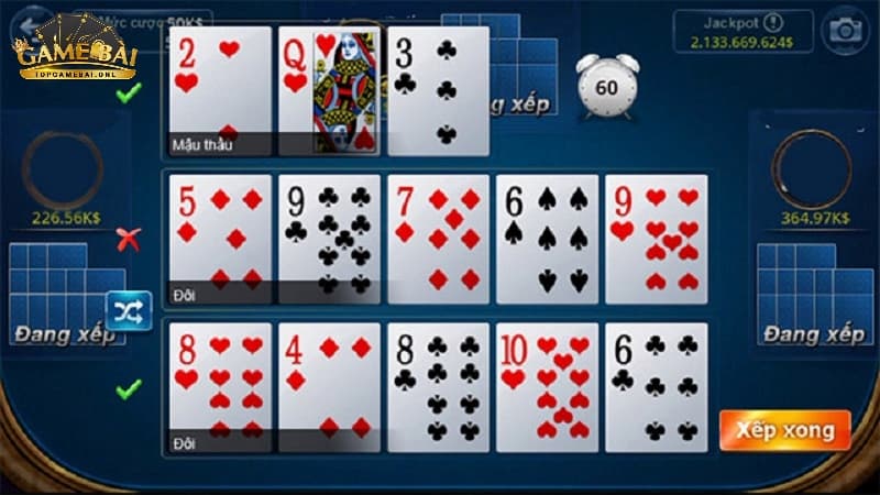 Hướng Dẫn Chơi Binh Xập Xám tăng cơ hội chiến thắng 3 Hướng dẫn chơi Binh Xập Xám - Cách xếp bài