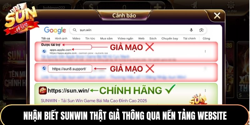 Phân Biệt Thật Giả Sunwin - Mẹo Truy Cập Chuẩn Cho Người Mới 1 Nhận biết Sunwin thật giả thông qua nền tảng website